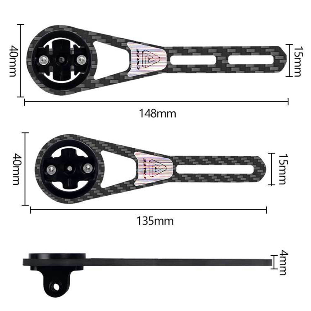 ENLEE Road Bike Carbon Fiber Computer Mount Holder to Connect Lights Action Camera