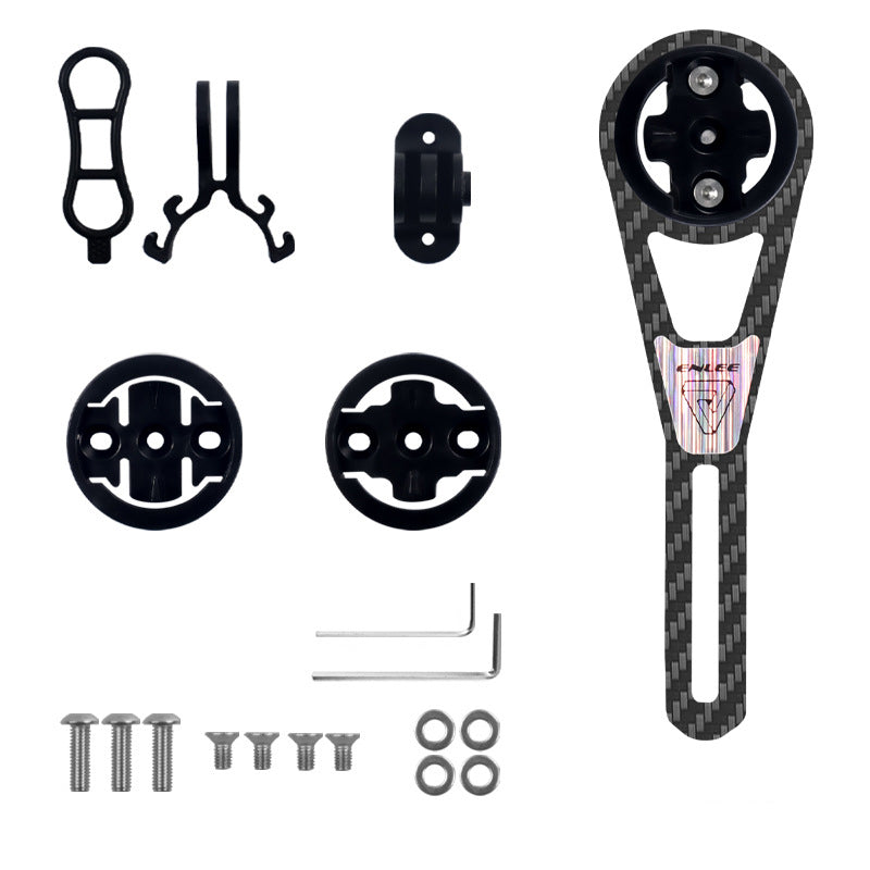 ENLEE Road Bike Carbon Fiber Computer Mount Holder to Connect Lights Action Camera