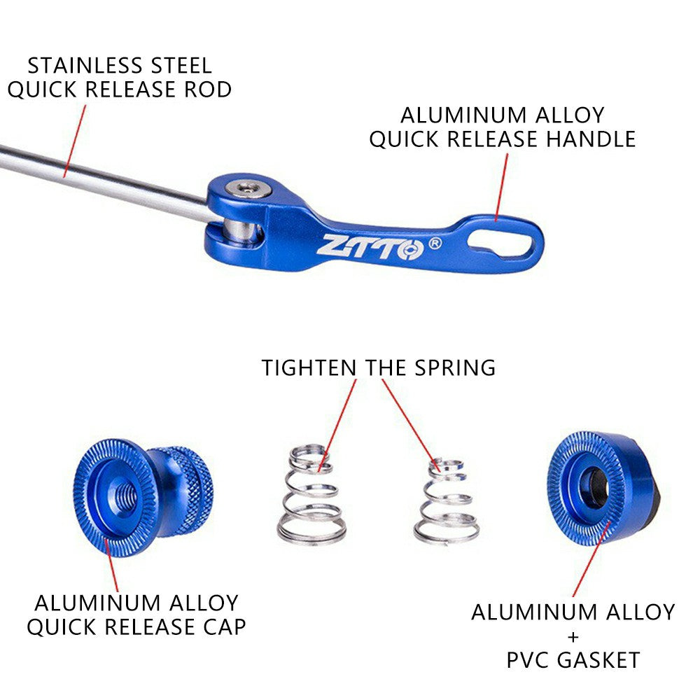 ZTTO JYK2 Cycling Wheel Hub Quick Release Lever Aluminum Alloy Front Rear Skewer Set