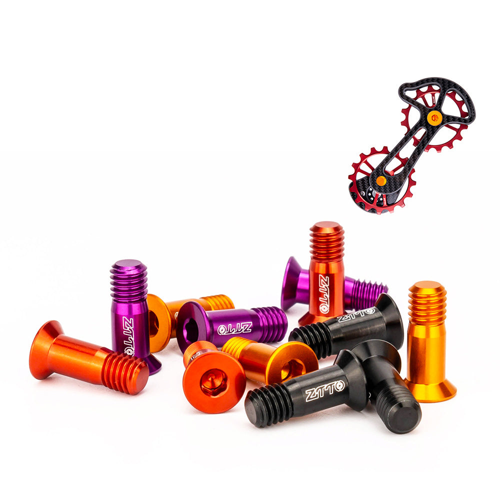 ZTTO 2Pcs Bicycle Rear Derailleur Wheel Fixed Screw Bike Transmission Guide Sprocket Screws, M5x14.2