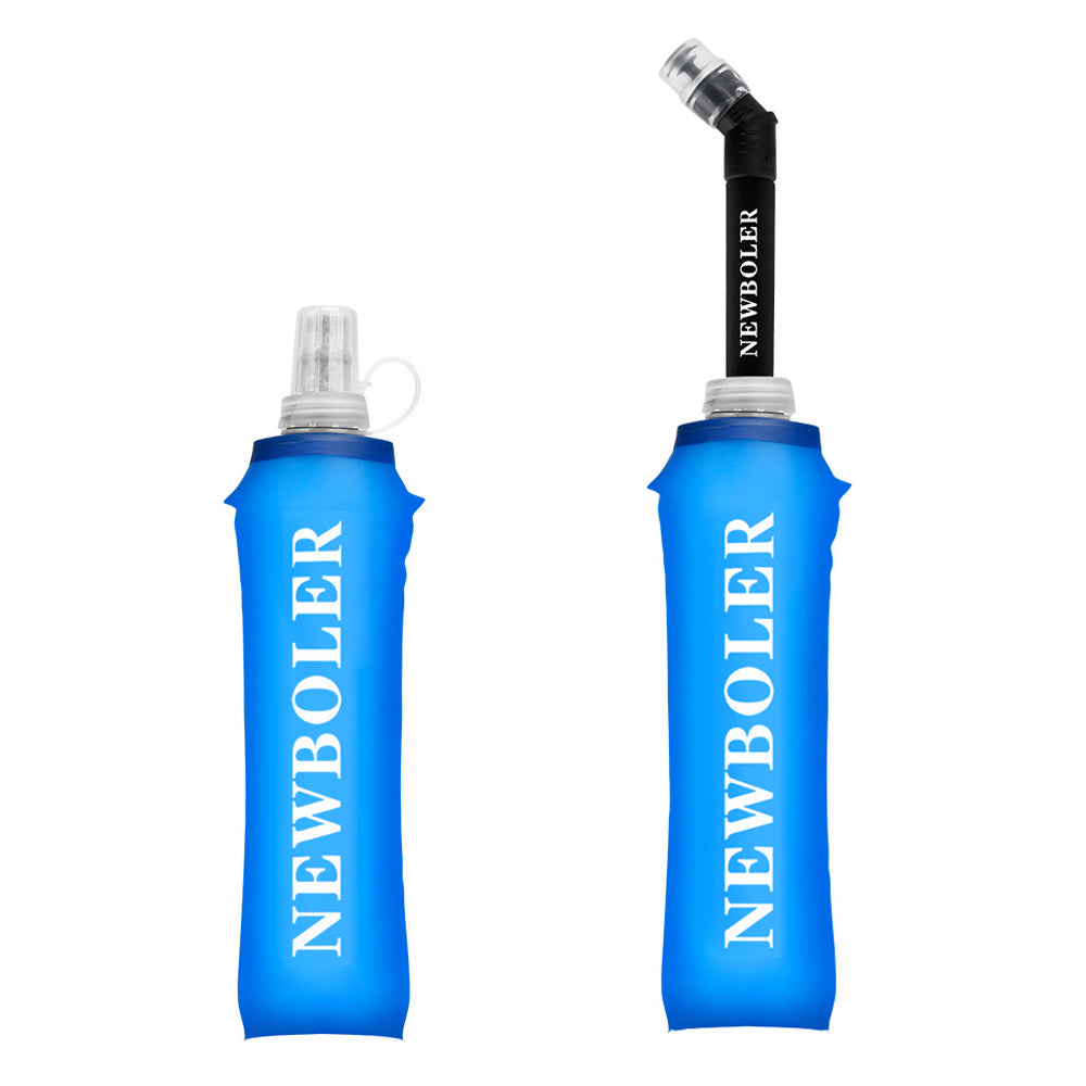 NEWBOLER RUN041 250ML Soft TPU Flask Water Bottle with Straw (BPA-Free, NO FDA Certified)
