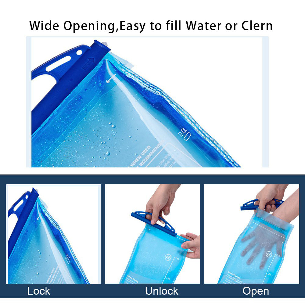 1.5L Outdoor Cycling Running Water Bladder PEVA Water Reservoir Hydration Pack (No FDA, BPA Free)