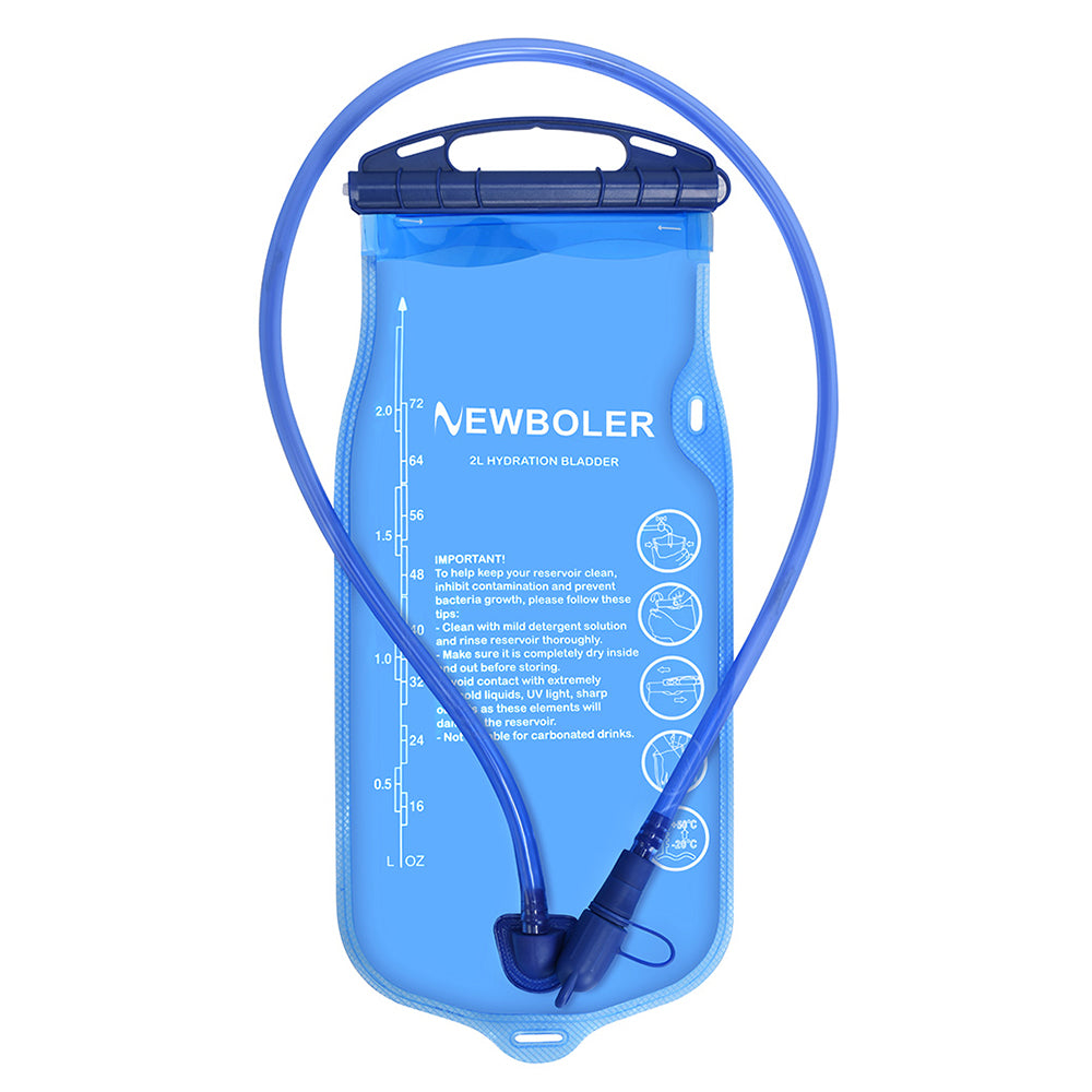 NEWBOLER BOT006 2L Hydration Bladder Portable PEVA Water Pack for Cycling Hiking Running (No FDA, BPA Free)