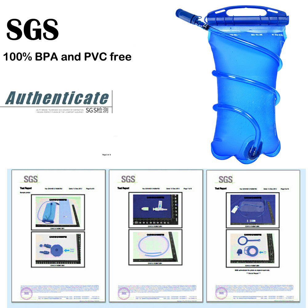 NEWBOLER BOT006 2L Hydration Bladder Portable PEVA Water Pack for Cycling Hiking Running (No FDA, BPA Free)