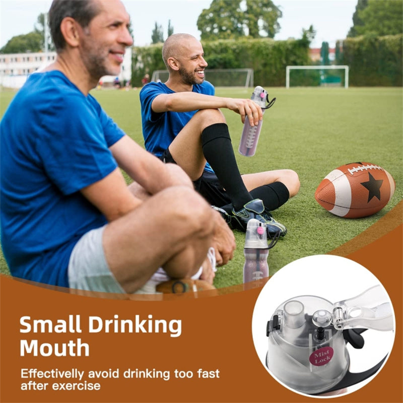 590ml Misting Water Bottle 3-layer Insulated Summer Outdoor Sports Bottle (No FDA, BPA-Free)