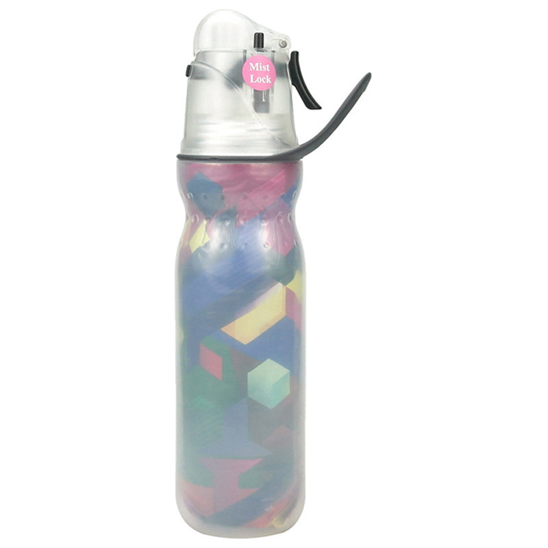 590ml Misting Water Bottle 3-layer Insulated Summer Outdoor Sports Bottle (No FDA, BPA-Free)