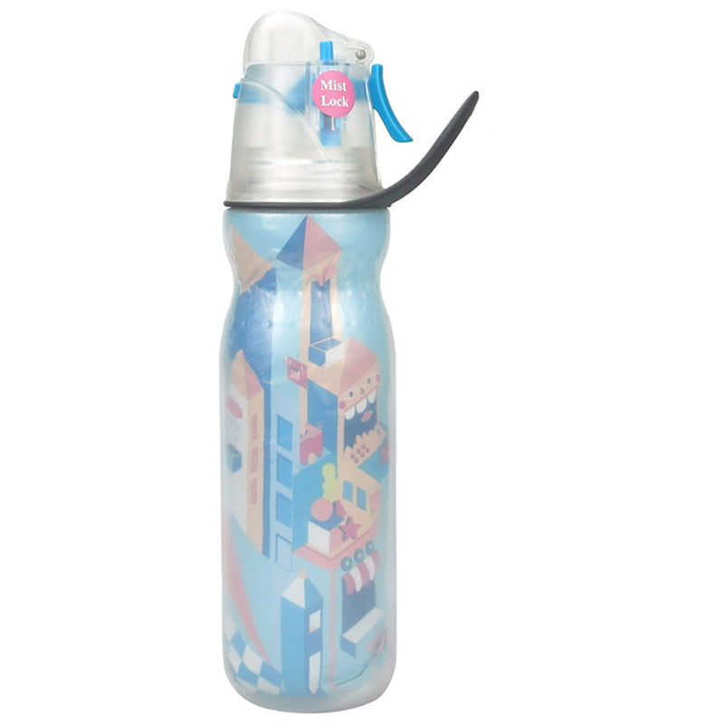 590ml Misting Water Bottle 3-layer Insulated Summer Outdoor Sports Bottle (No FDA, BPA-Free)