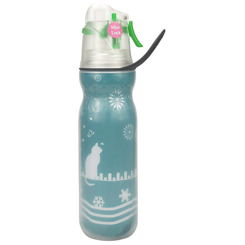 590ml Misting Water Bottle 3-layer Insulated Summer Outdoor Sports Bottle (No FDA, BPA-Free)