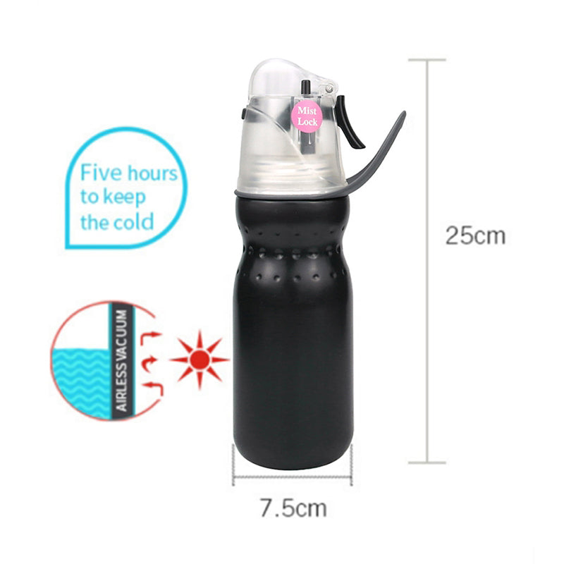 470ml Summer Outdoor Sports Bottle Training Spray Double-layer Insulated Water Bottle (No FDA, BPA-Free)