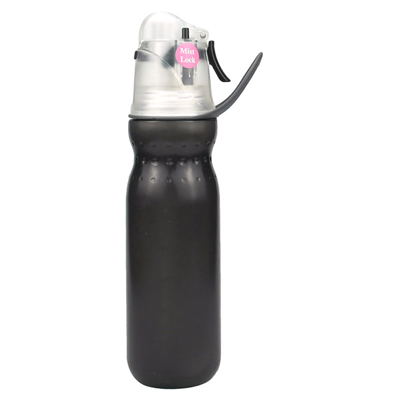 590ml Summer Outdoor Water Bottle Double-layer Insulated Spray Mist Sports Bottle (No FDA, BPA-Free)