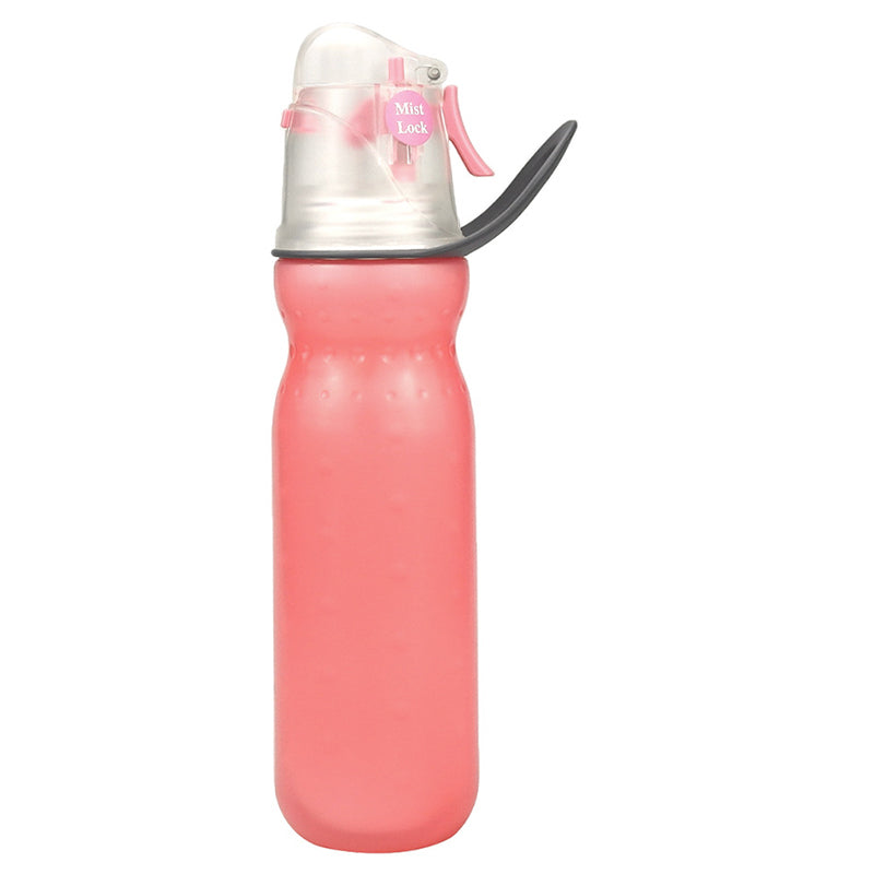 590ml Summer Outdoor Water Bottle Double-layer Insulated Spray Mist Sports Bottle (No FDA, BPA-Free)