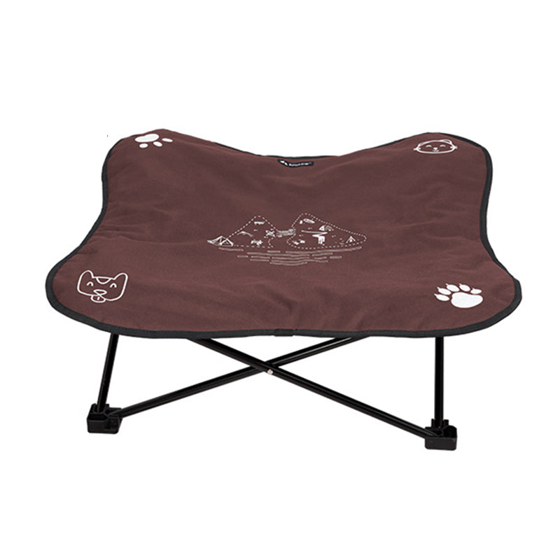 SHINETRIP A404 Elevated Raised Dog Cat Bed Aluminum Alloy Folding Pet Cot Soft Cushion Pet Hammock Bed - Coffee