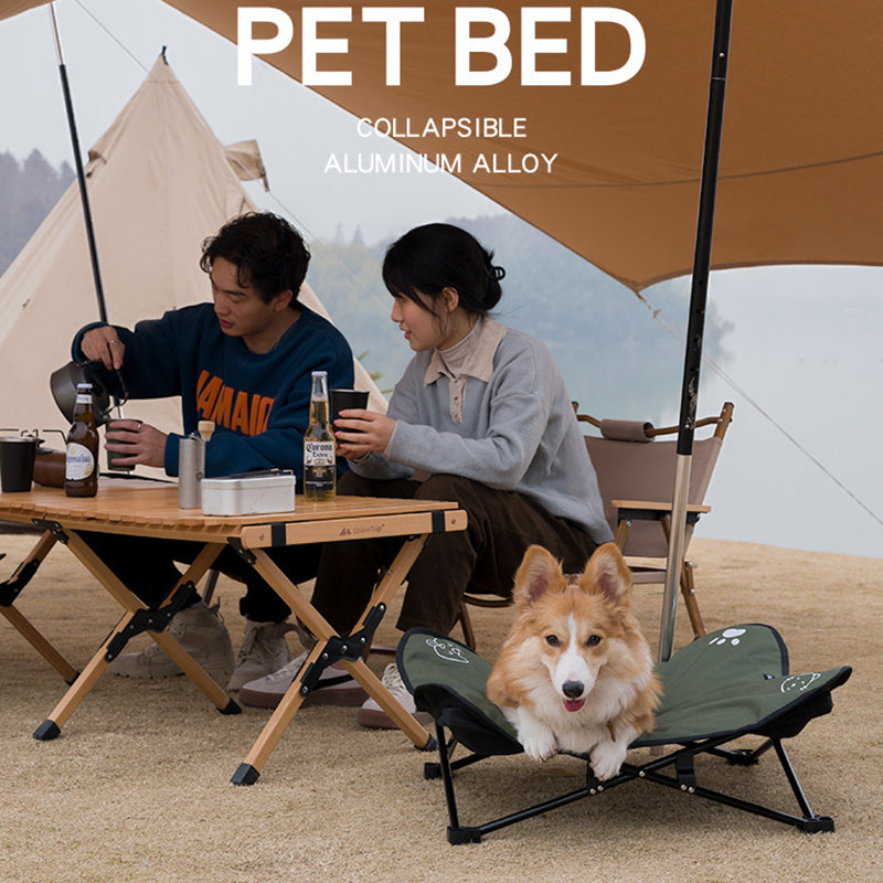 SHINETRIP A404 Elevated Raised Dog Cat Bed Aluminum Alloy Folding Pet Cot Soft Cushion Pet Hammock Bed - Coffee