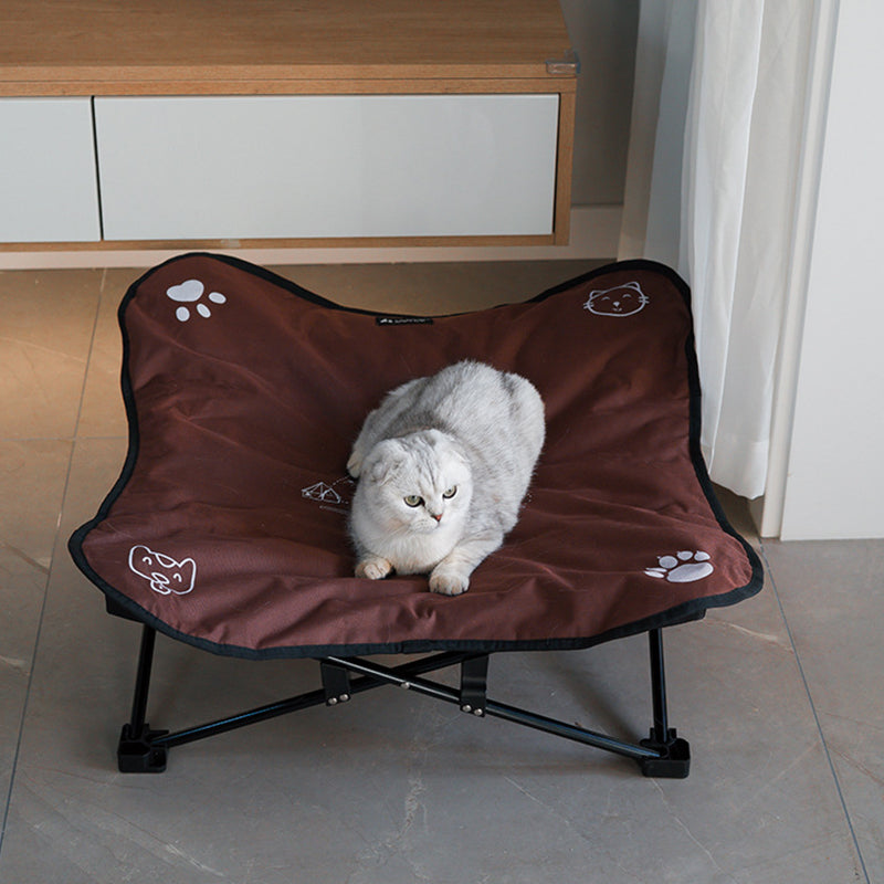 SHINETRIP A404 Elevated Raised Dog Cat Bed Aluminum Alloy Folding Pet Cot Soft Cushion Pet Hammock Bed - Coffee