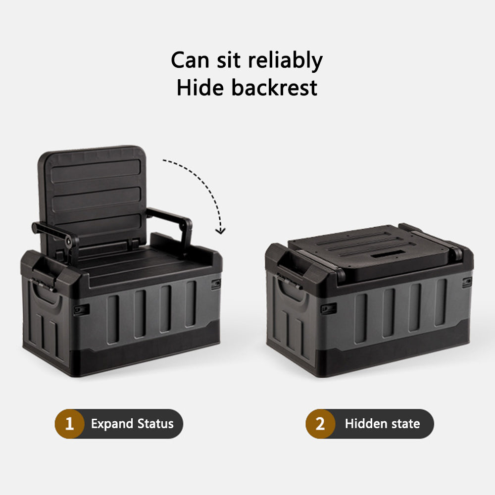 K6301-L.C 60L Outdoor Camping Storage Box Folding Seat Car Trunk Organizer
