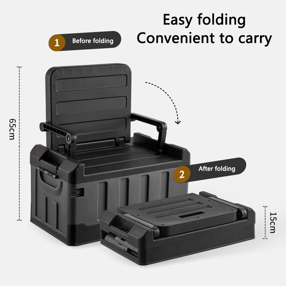 K6301-L.C 60L Outdoor Camping Storage Box Folding Seat Car Trunk Organizer