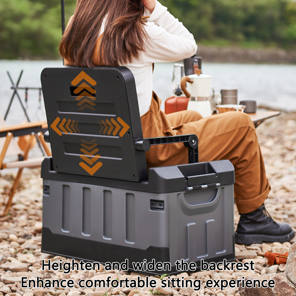K6301-L.C 60L Outdoor Camping Storage Box Folding Seat Car Trunk Organizer