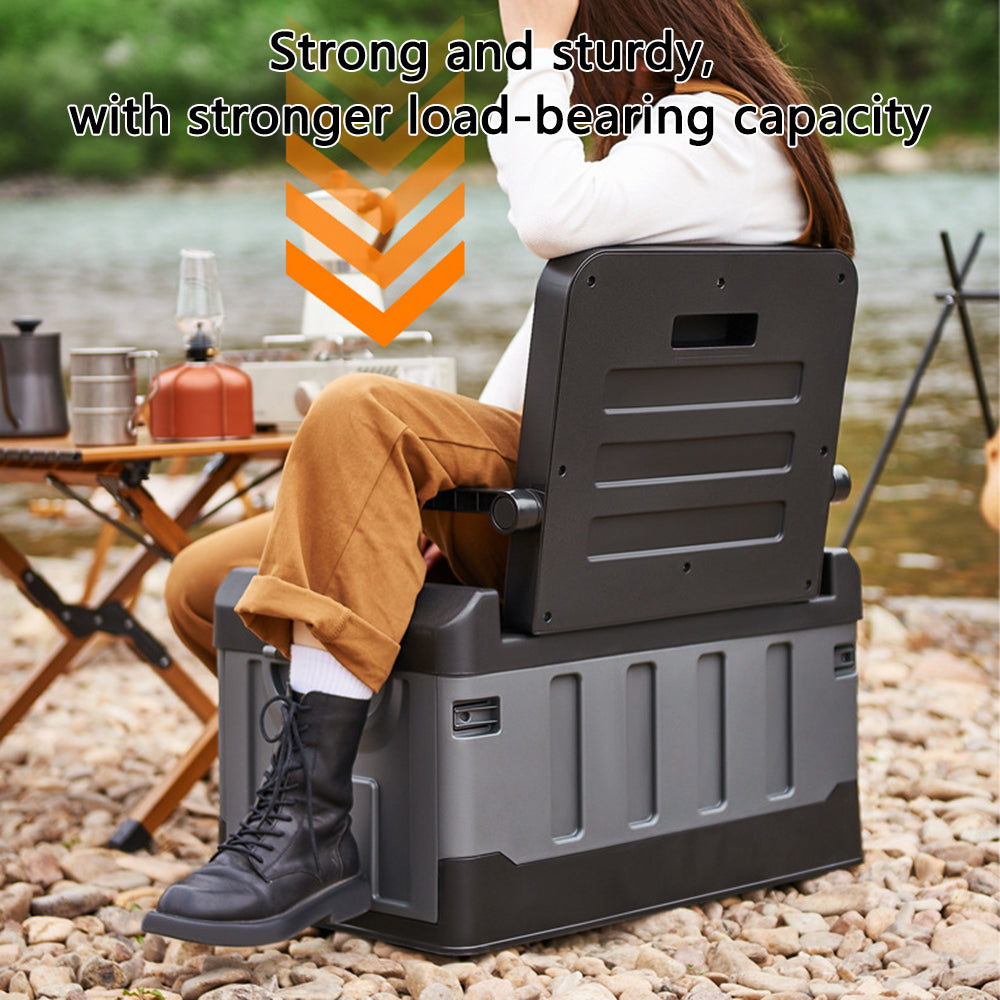 K6301-L.C 60L Outdoor Camping Storage Box Folding Seat Car Trunk Organizer
