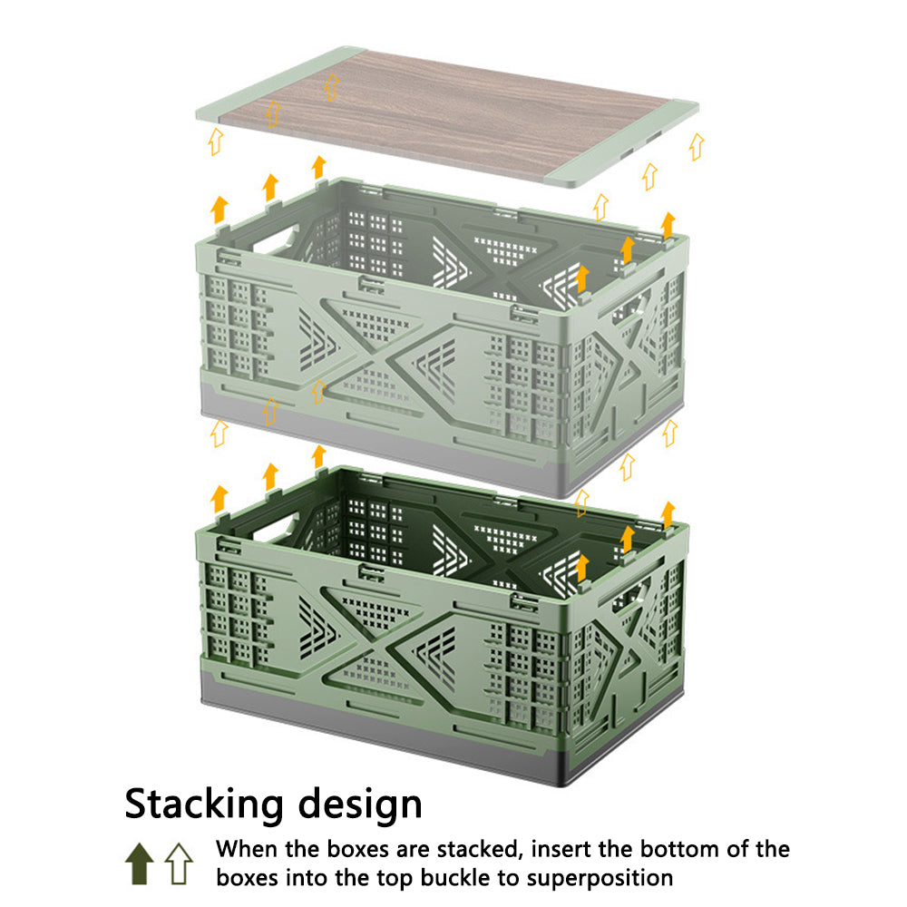 K4001 50L Outdoor Camping Folding Basket with Lid Fruit Storage Box (No FDA)