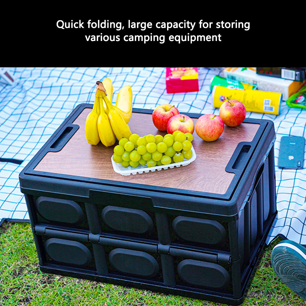 K4001 50L Outdoor Camping Folding Basket with Lid Fruit Storage Box (No FDA)