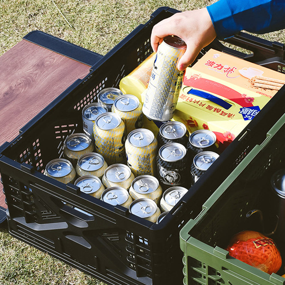 K4001 50L Outdoor Camping Folding Basket with Lid Fruit Storage Box (No FDA)