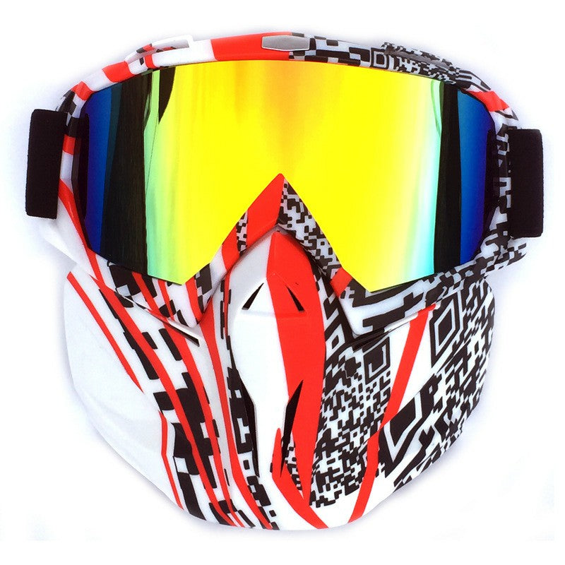 BF658 Outdoor Motorcycle Race Face Mask PC Goggles Cycling Eye Protection Glasses