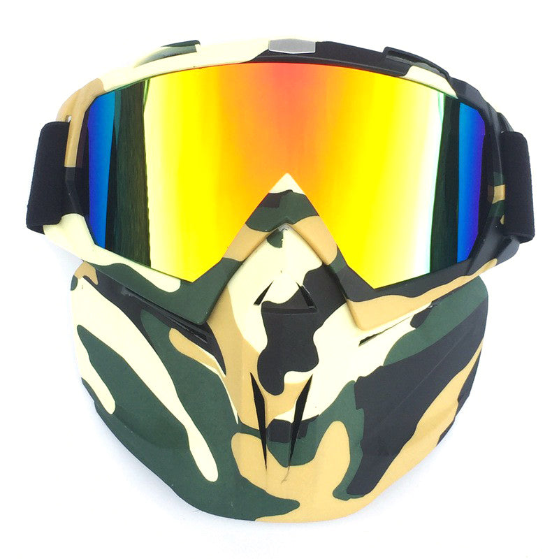 BF658 Outdoor Motorcycle Race Face Mask PC Goggles Cycling Eye Protection Glasses