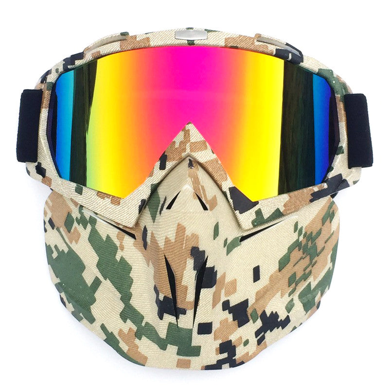 BF658 Outdoor Motorcycle Race Face Mask PC Goggles Cycling Eye Protection Glasses