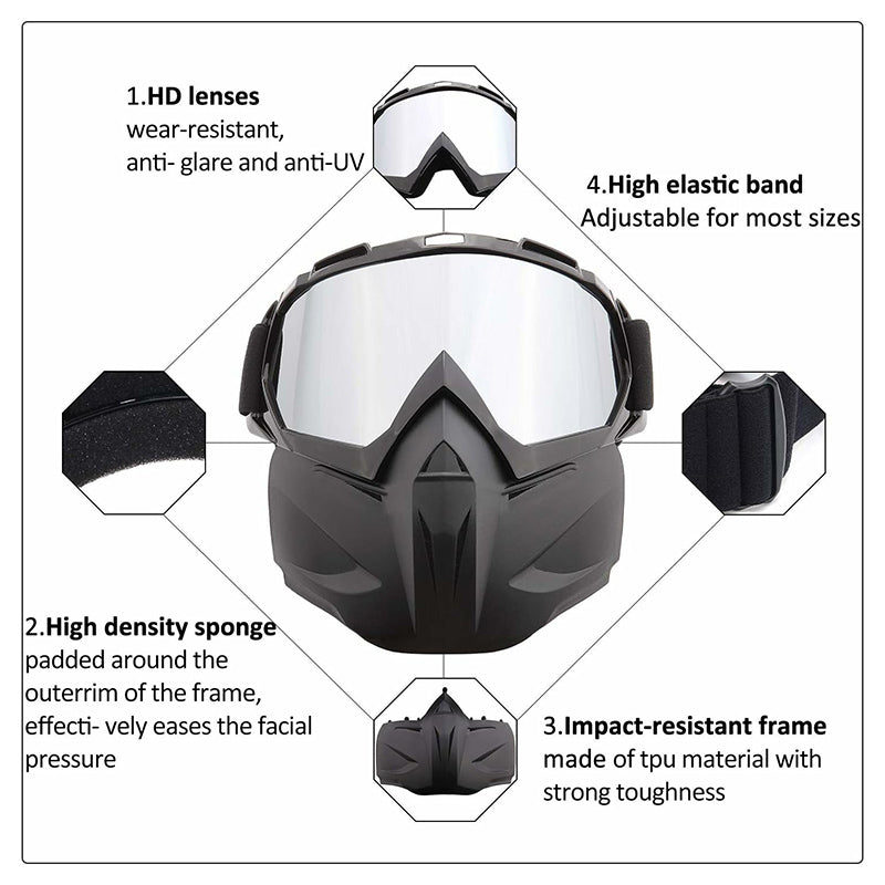 BF658 PC Goggles Motorcycle Race Face Mask Eye Protection Glasses with Storage Bag