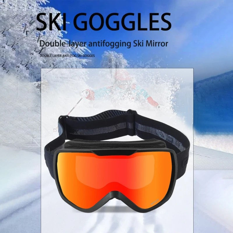 BOLLFOS BF642 Dual-Layer Anti-Fog PC+TPU Skiing Goggles for Men Women