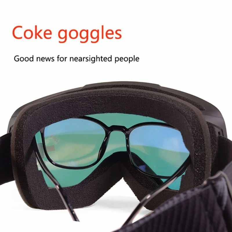 BOLLFOS BF642 Dual-Layer Anti-Fog PC+TPU Skiing Goggles for Men Women