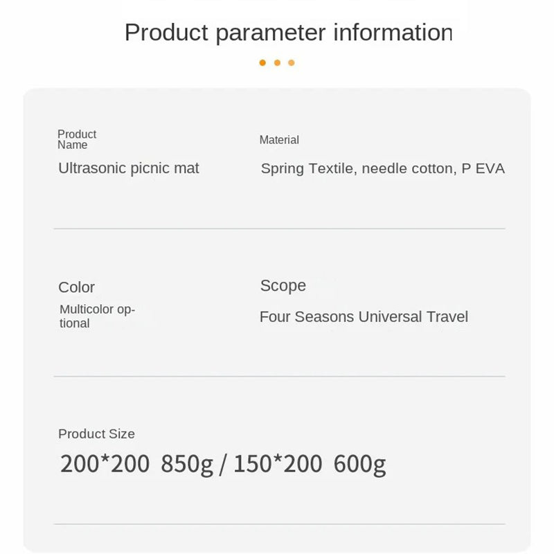 BY-001 Outdoor Camping Mat Moisture Proof Folding Picnic Blanket, 200x200cm