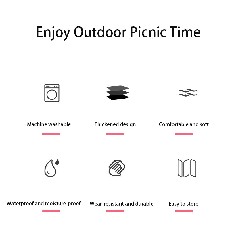 45671 200x200cm Rhombus Grid Design Picnic Mat Moisture-proof Outdoor Camping Mat with Ground Nails