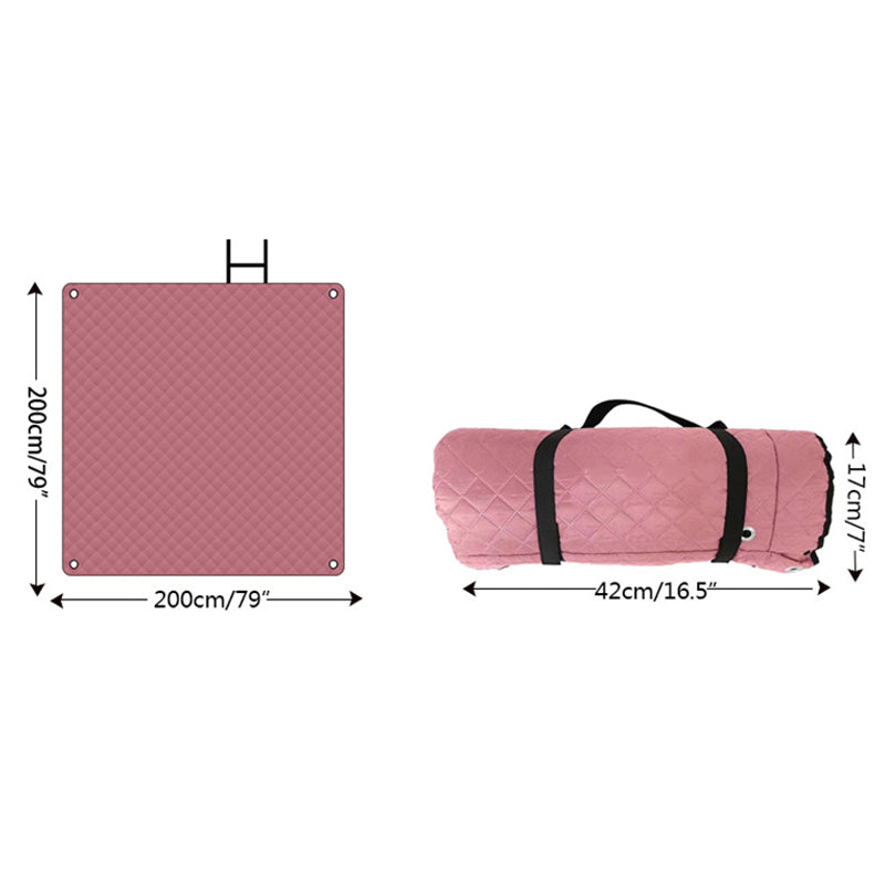 45671 200x200cm Rhombus Grid Design Picnic Mat Moisture-proof Outdoor Camping Mat with Ground Nails