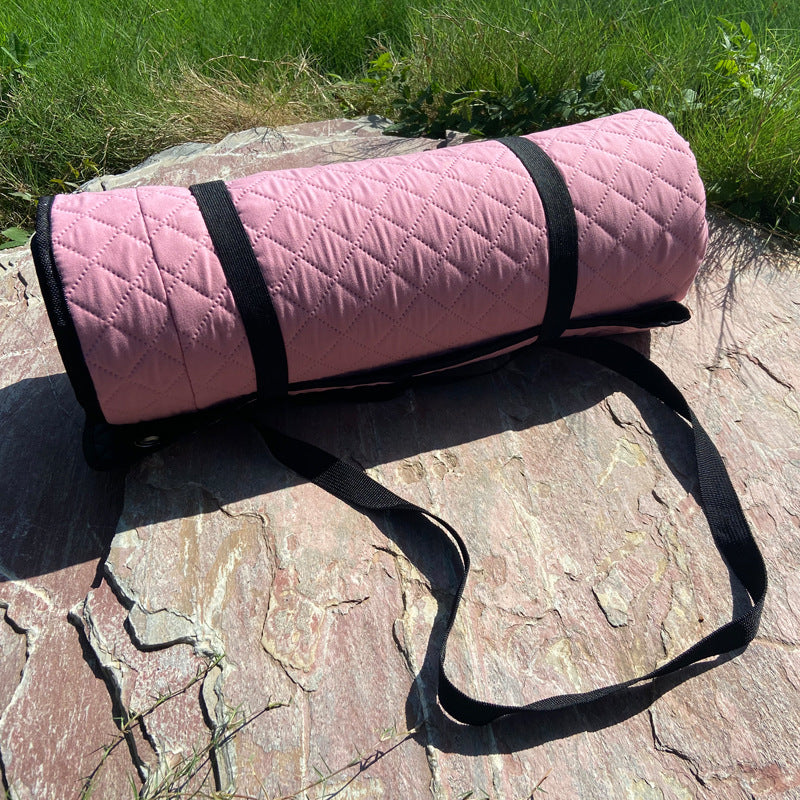 45671 200x200cm Rhombus Grid Design Picnic Mat Moisture-proof Outdoor Camping Mat with Ground Nails