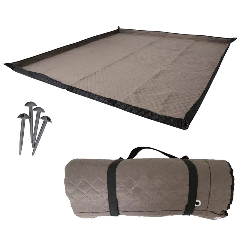 45671 200x200cm Rhombus Grid Design Picnic Mat Moisture-proof Outdoor Camping Mat with Ground Nails
