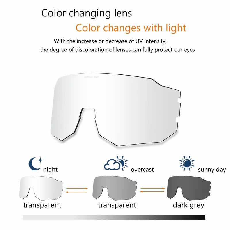 BOLLFO BF629 Bicycle Cycling Glasses UV400 Protection Sports Polarized Goggles with Interchangeable Lenses