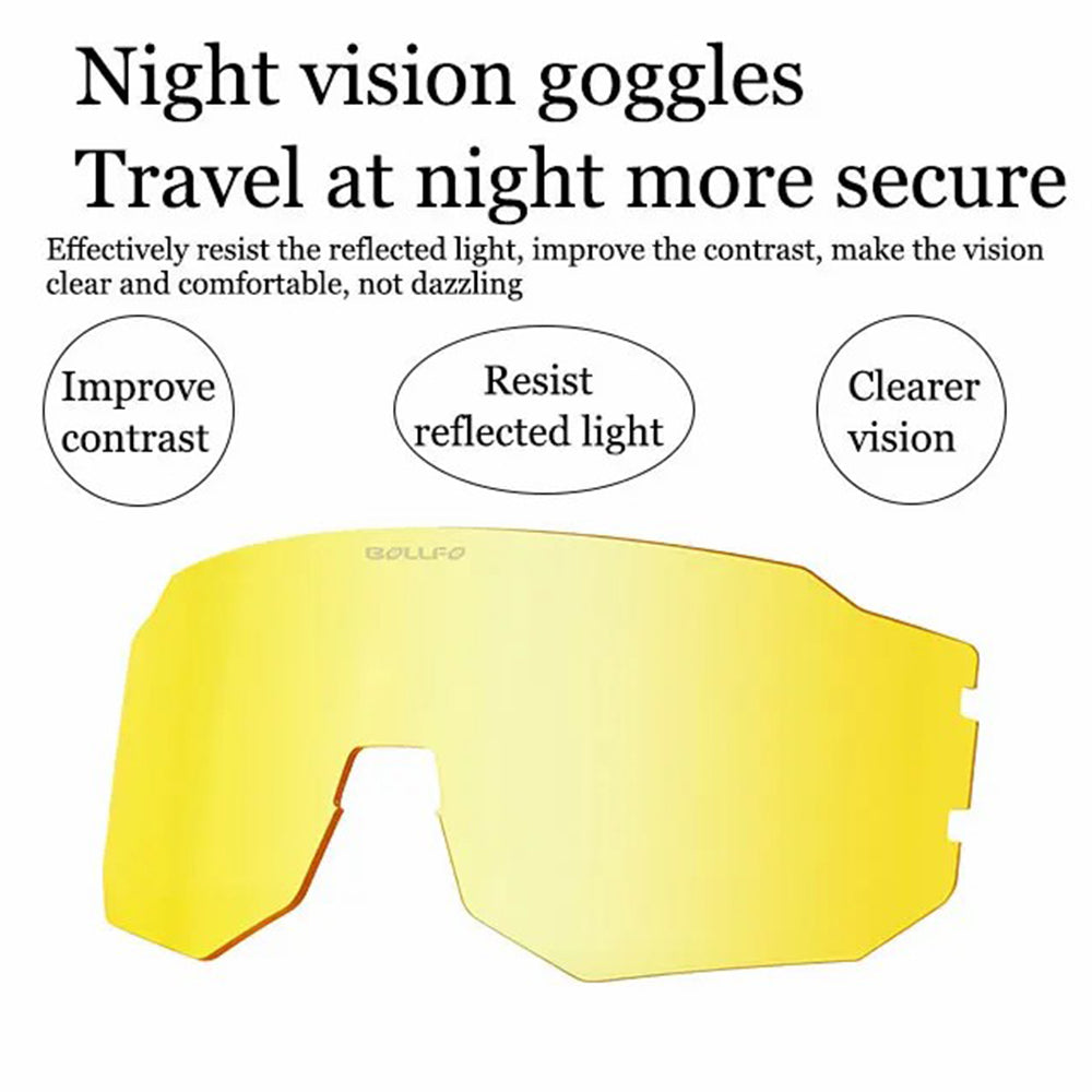 BOLLFO BF629 Bicycle Cycling Glasses UV400 Protection Sports Polarized Goggles with Interchangeable Lenses