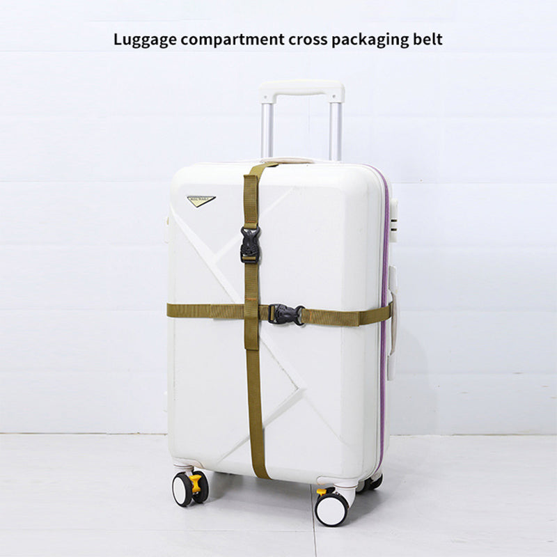 AOTU Adjustable Luggage Bag Binding Strap Travel Camping Equipment Suitcase Polyester Fixing Strap - Khaki