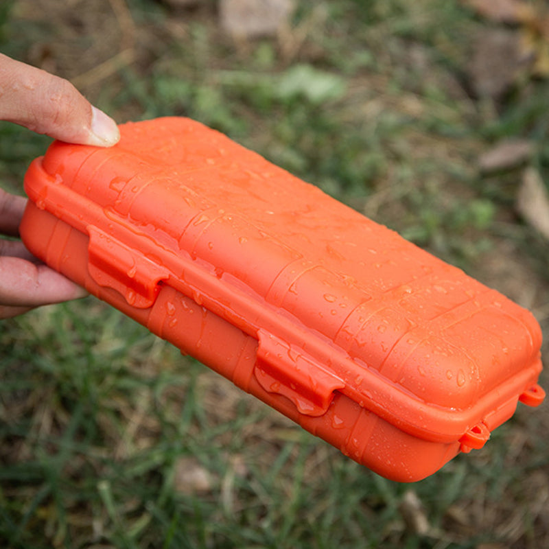 AOTU Outdoor Survival Sealed Box Waterproof Shockproof EDC Tools Storage Case - Orange
