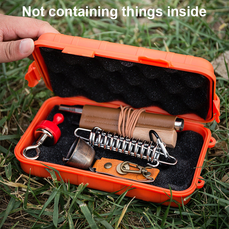 AOTU Outdoor Survival Sealed Box Waterproof Shockproof EDC Tools Storage Case - Orange