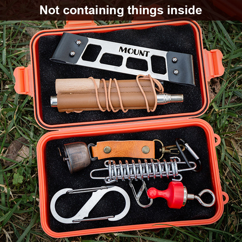 AOTU Outdoor Survival Sealed Box Waterproof Shockproof EDC Tools Storage Case - Orange