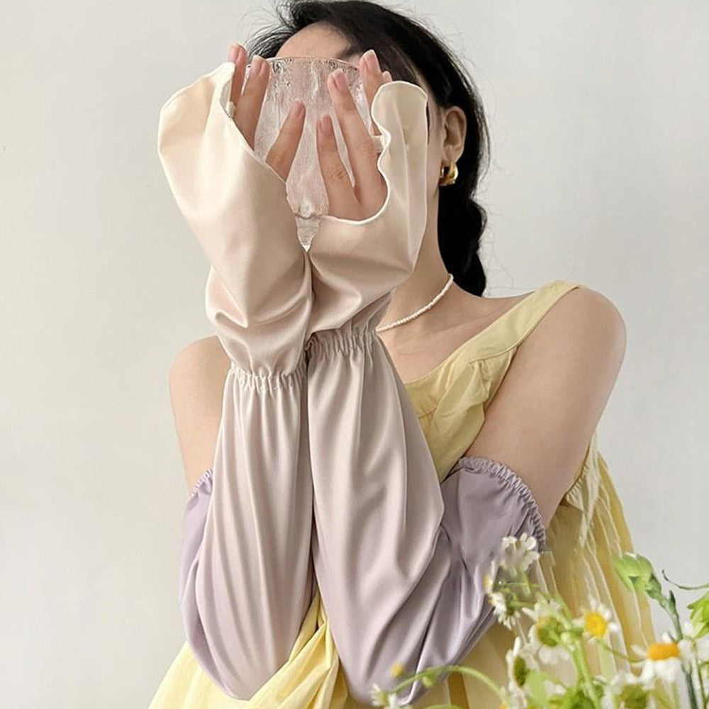 ali-764983594998 1Pc Women Outdoor Sun-proof Arm Sleeve Gradient Color Ice Silk Sleeve