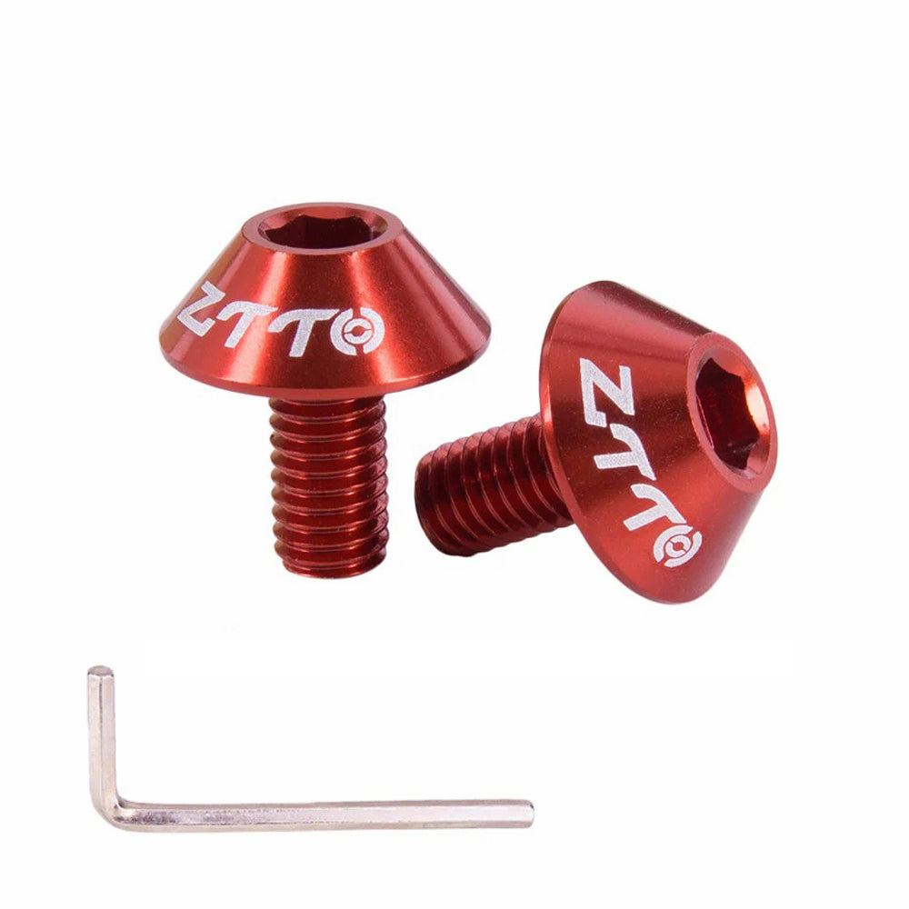 ZTTO 2PCS M5x10 Bicycle Water Bottle Cage Bolts Aluminum Alloy Bike Screws Wrench Set