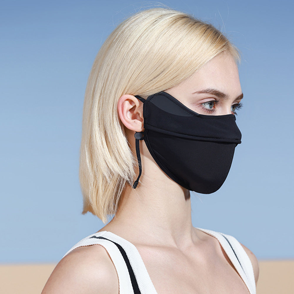 GOLOVEJOY XKZ61 Women Summer Sunproof Mask Breathable Cooling Anti-UV Ice Silk Face Cover