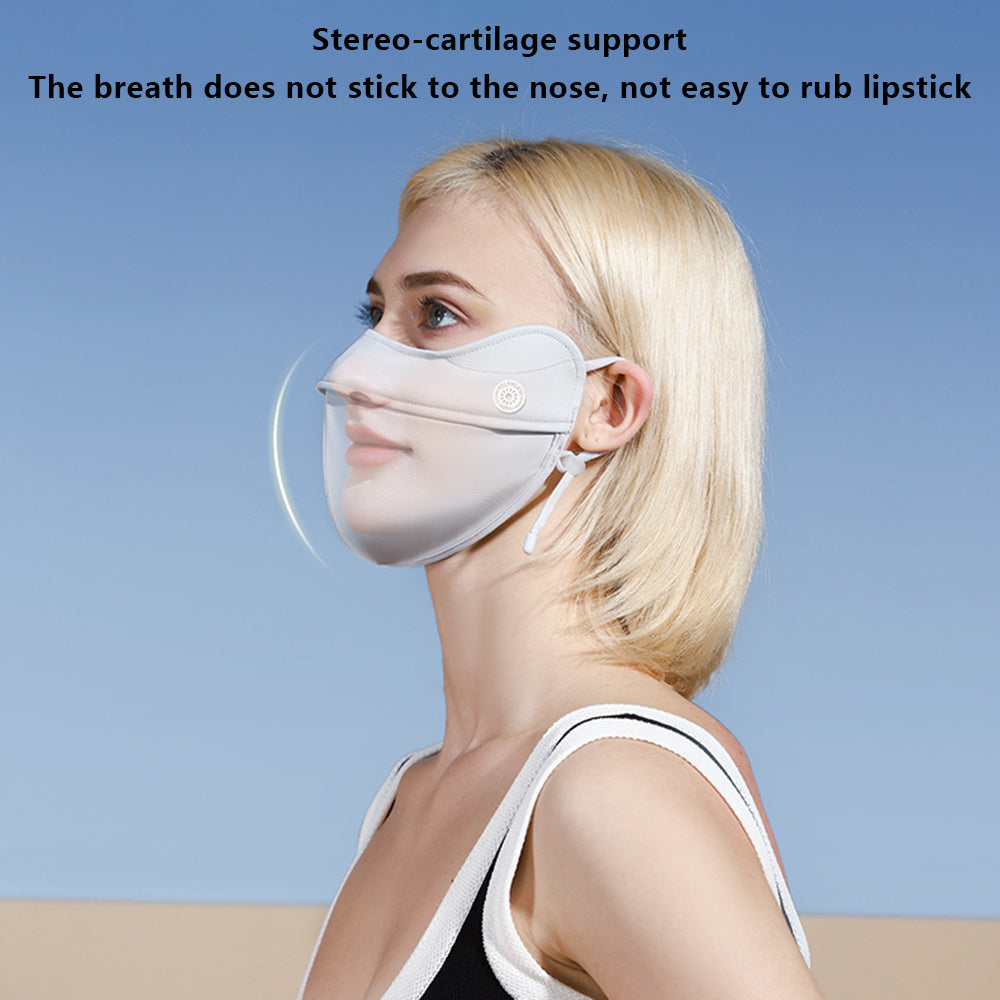 GOLOVEJOY XKZ61 Women Summer Sunproof Mask Breathable Cooling Anti-UV Ice Silk Face Cover