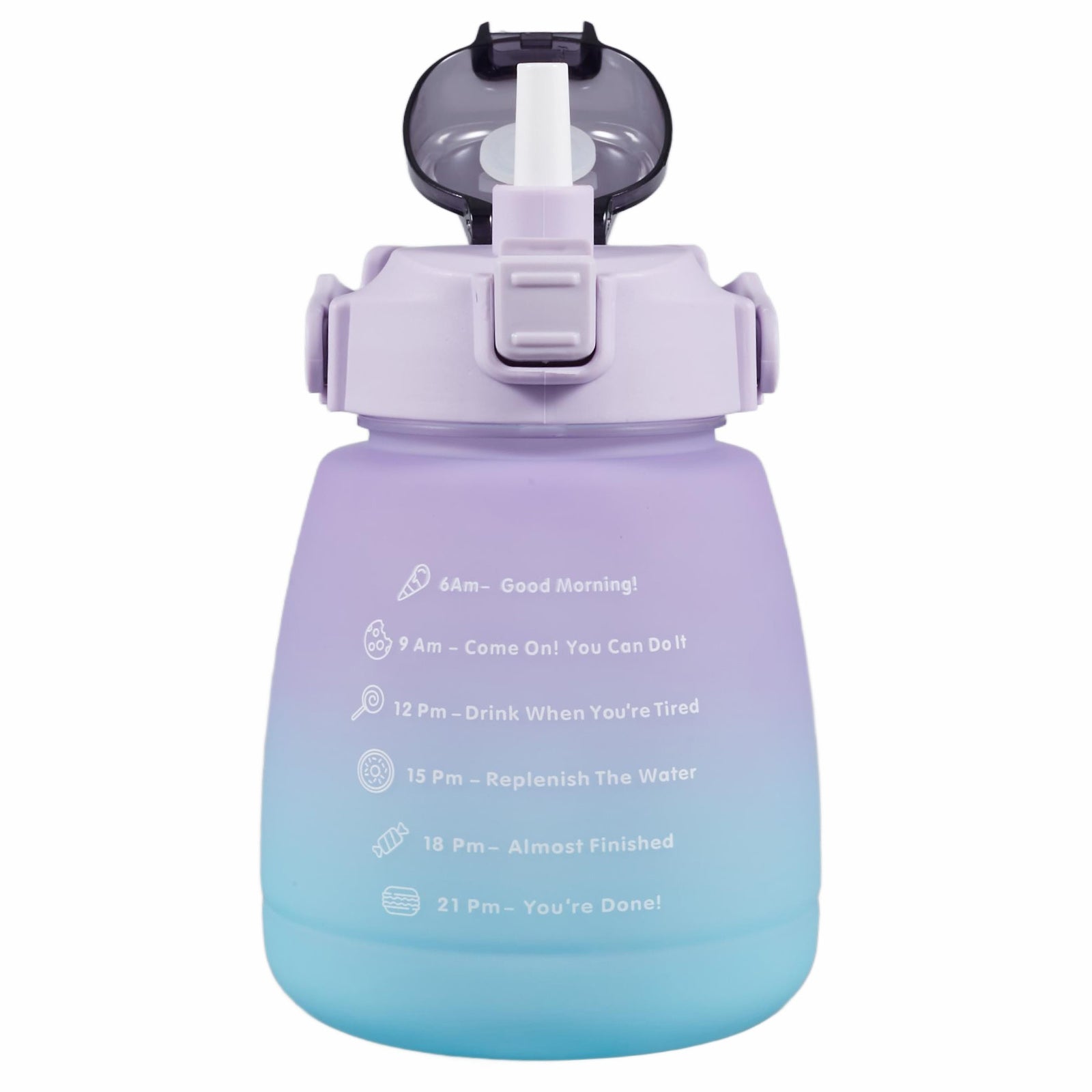 1300ML Large Water Bottle Silicone+PP+PC Drinking Cup with Straw (BPA-Free, NO FDA Certified)