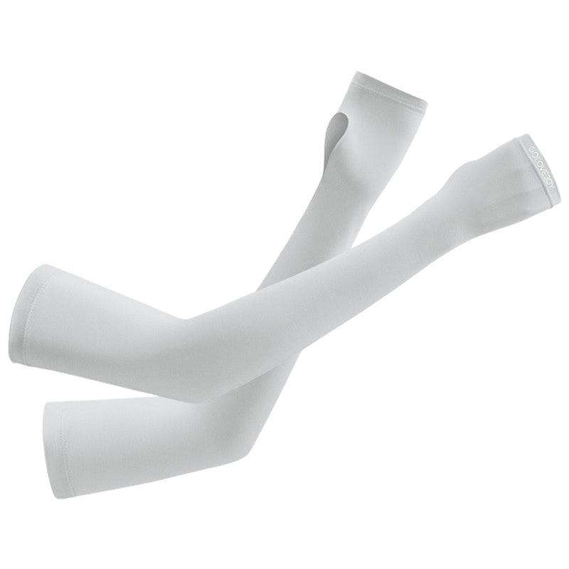 GOLOVEJOY HB16 1 Pair Nylon Sports Anti-UV Arm Sleeves Half Finger Gloves with Thumb Hole