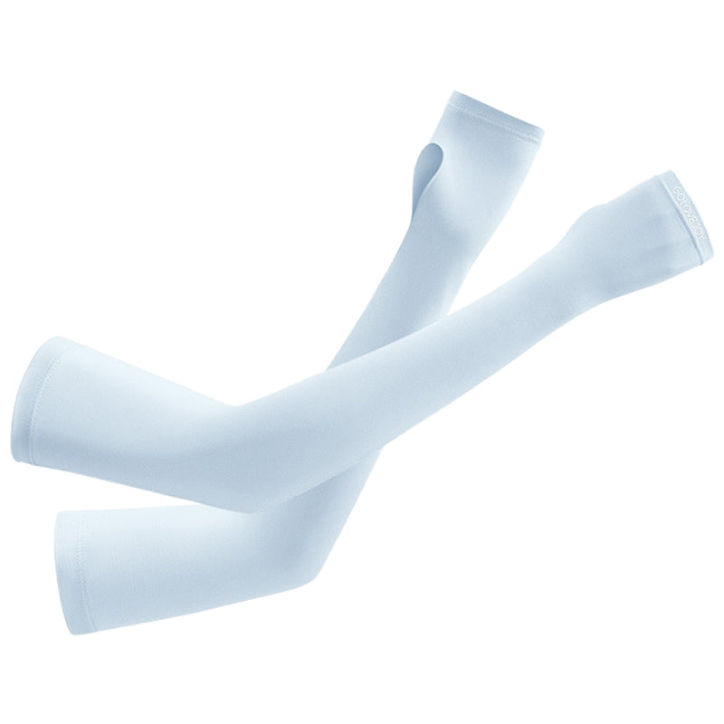 GOLOVEJOY HB16 1 Pair Nylon Sports Anti-UV Arm Sleeves Half Finger Gloves with Thumb Hole