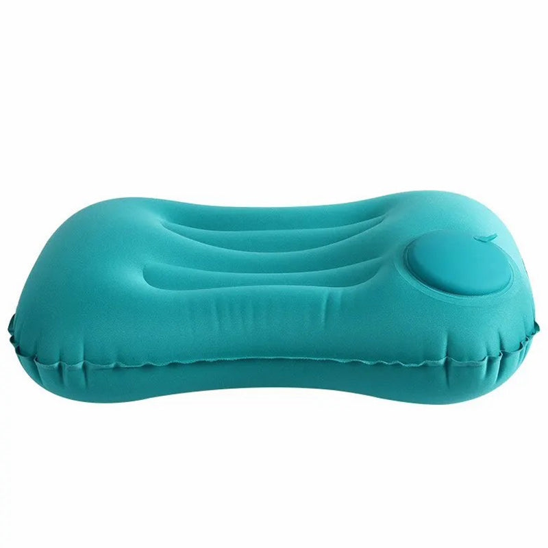Press Inflation Milk Silk Pillow Portable Camping Travel Rectangle Waist Cushion Sleep Air Pillow